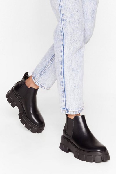 Wide-Leg Faux Leather Trousers